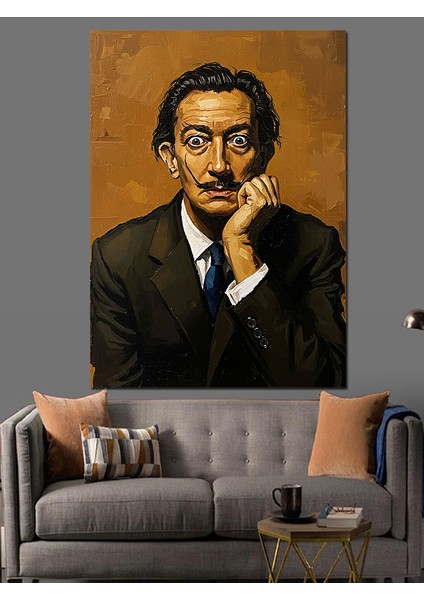 Bıyıklı Ünlü Adam Portresi Dekoratif Kanvas - Mdf Ahşap Tablo fırsatları