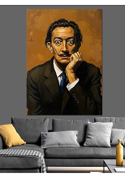 Bıyıklı Ünlü Adam Portresi Dekoratif Kanvas - Mdf Ahşap Tablo indirimleri