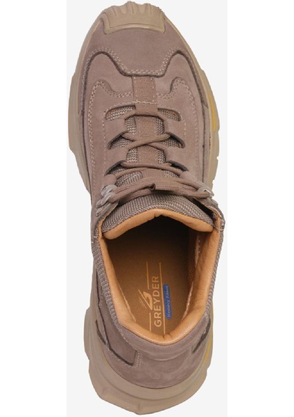 Erkek Koyu Vizon Hakiki Deri Sneaker Bot 4K1SB15090