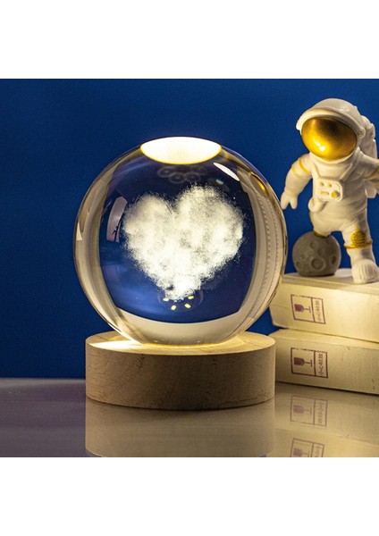 Ahşap Altlıklı Kalp Tasarımlı Cam Küre fırsatları