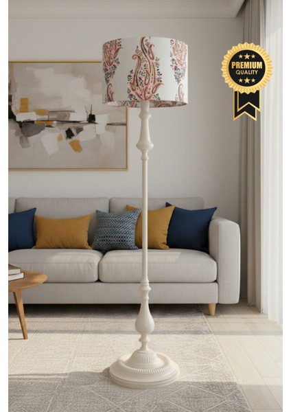 Şal Desen Bej Metal Ayak Lambader indirimleri