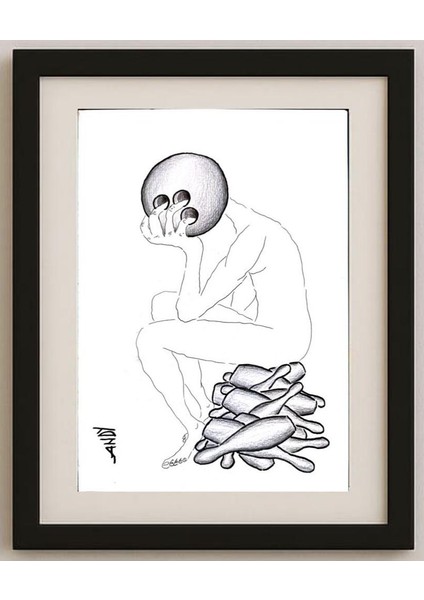 Andy Chaushu 29X21CM Orijinal Karikatür Tablo