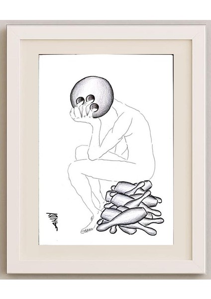 Andy Chaushu 29X21CM Orijinal Karikatür Tablo fırsatları