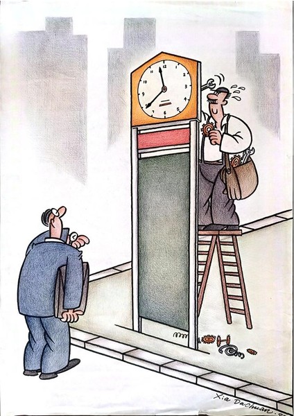 Dachuan Xia 43X30CM Orijinal Karikatür Tablo modelleri