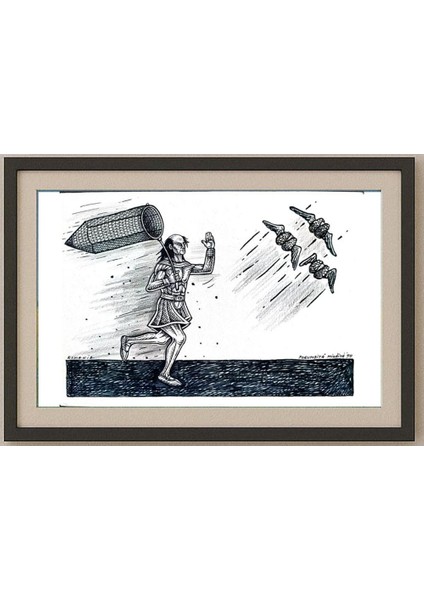 Mihaita Porumbita 29X21CM Orijinal Karikatür Tablo