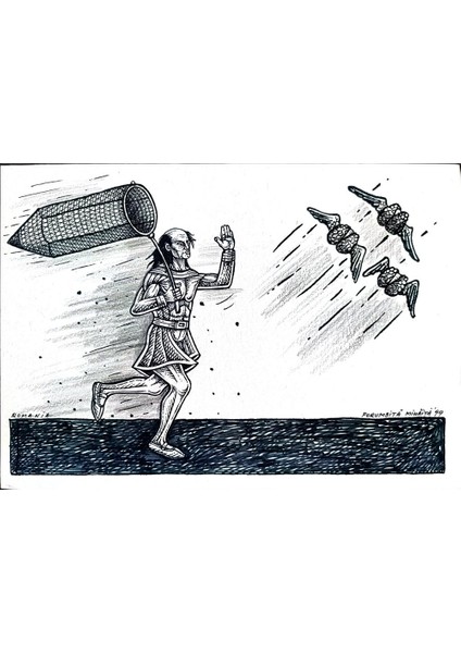 Mihaita Porumbita 29X21CM Orijinal Karikatür Tablo modelleri