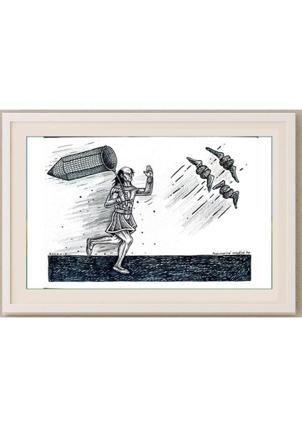 Mihaita Porumbita 29X21CM Orijinal Karikatür Tablo fırsatları