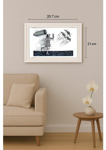 Mihaita Porumbita 29X21CM Orijinal Karikatür Tablo indirimleri