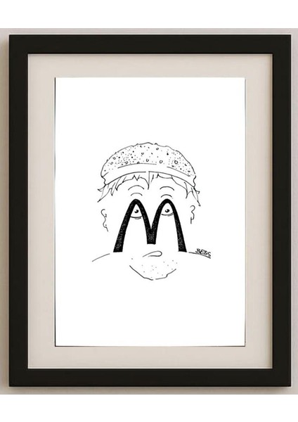 Winfried Besslich 29X21CM Orijinal Karikatür Tablo