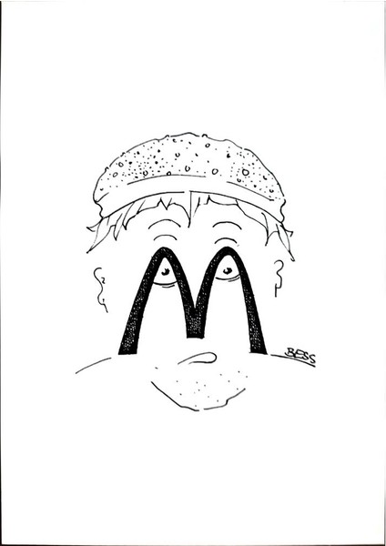 Winfried Besslich 29X21CM Orijinal Karikatür Tablo modelleri