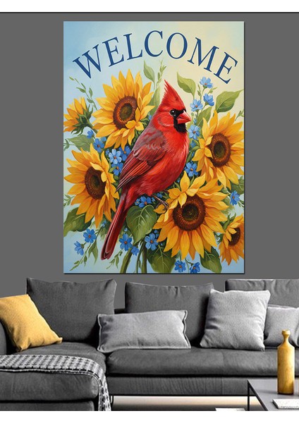 Kuşlar Çiçekler Karşılama Dekoratif Kanvas - Mdf Ahşap Tablo modelleri