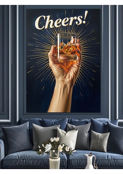 Kadeh Kaldıran Bira Kutlaması Dekoratif Kanvas - Mdf Ahşap Tablo modelleri