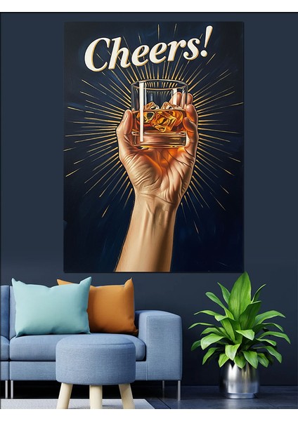 Kadeh Kaldıran Bira Kutlaması Dekoratif Kanvas - Mdf Ahşap Tablo fırsatları
