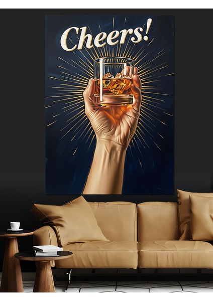 Kadeh Kaldıran Bira Kutlaması Dekoratif Kanvas - Mdf Ahşap Tablo indirimleri