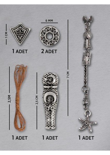 1 Adet Tekli Deniz Yıldızı Püskül Seti – Doğal Taş | Epoksi Tesbih ve Takı Yapımı Için Uygun