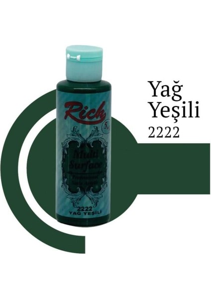 Rich Multi Surface 2222 Yağ Yeşili Akrilik Boya 120 cc
