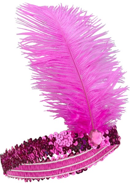 Fuşya Renk Çarliston Saç Bandı modelleri