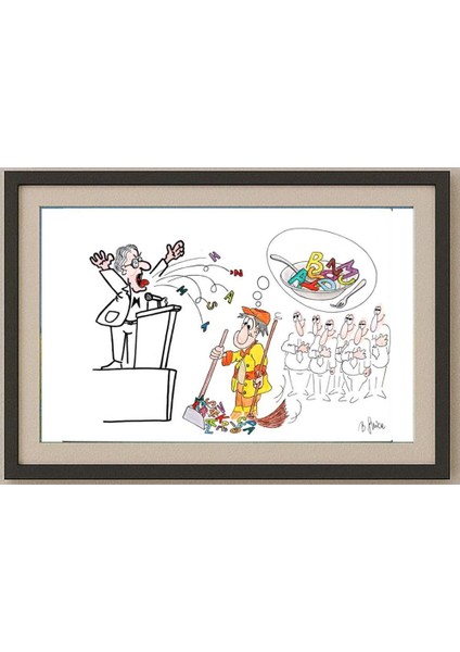 Bojan Grlica 29X21CM Orijinal Karikatür Tablo