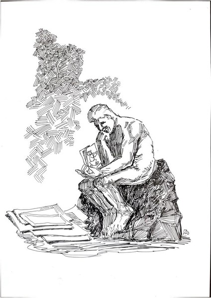 Mikael Botscharov 29X21CM Orijinal Karikatür Tablo modelleri