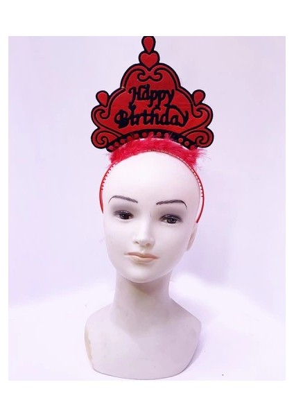 Happy Birthday Neon Kırmızı Doğum Günü Tacı