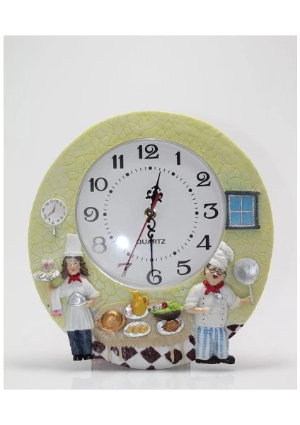 Aşçı Tasarımlı Polyester Duvar Saati Model 5
