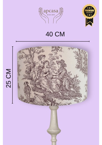 Vintage Kahverengi Tole De Jouy Bej Metal Ayak Lambader fırsatları