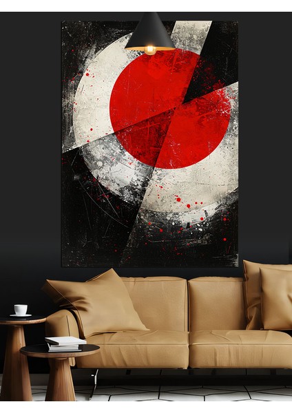 Japon Bayrağı Soyut Sanat Dekoratif Kanvas - Mdf Ahşap Tablo fiyatları