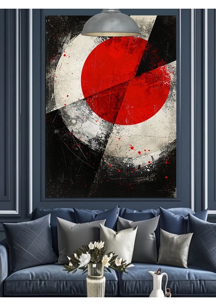 Japon Bayrağı Soyut Sanat Dekoratif Kanvas - Mdf Ahşap Tablo fırsatları