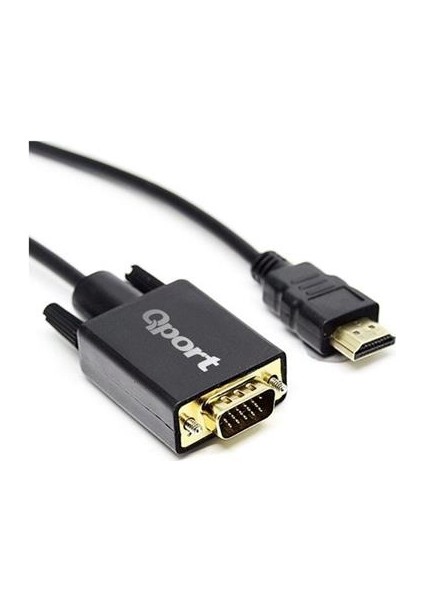 Qport Q-HVG18 HDMI To VGA 1,8mt Dönüştürücü Kablo