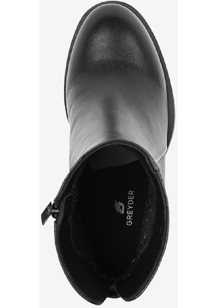 Kadın Siyah Hakiki Deri Topuklu Bot 4K2DB34140