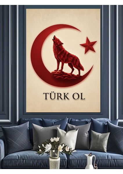 Ay Yıldız Kurt Türk Dekoratif Kanvas - Mdf Ahşap Tablo indirimleri