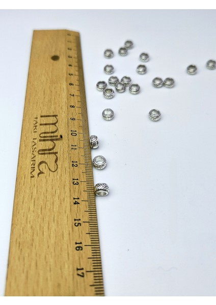 Metal Boncuk Arası – Gümüş Renkli - 20 Adet | Tesbih ve Doğal Taş Bileklik Yapımı Için Uyumlu modelleri