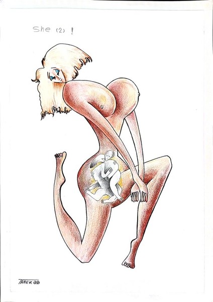 Tarek Seliem Mikhail 35X25CM Orijinal Karikatür Tablo modelleri