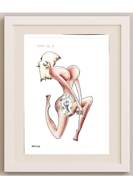 Tarek Seliem Mikhail 35X25CM Orijinal Karikatür Tablo fırsatları