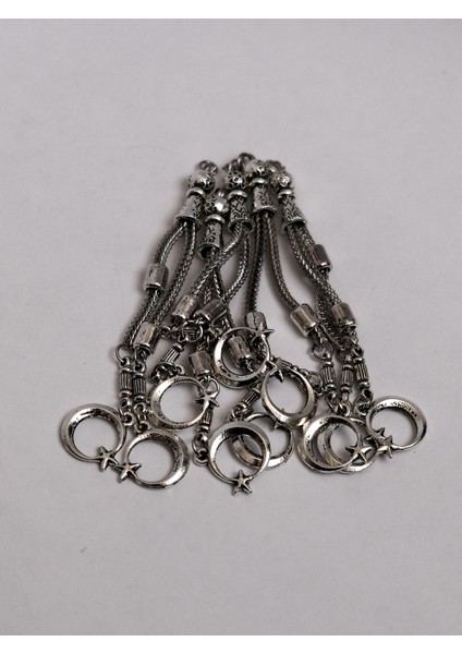 5 Adet Çiftli Ayyıldız Püskül Seti - Doğal Taş | Epoksi Tesbih ve Takı Yapımı Için Şık ve Dayanıklı