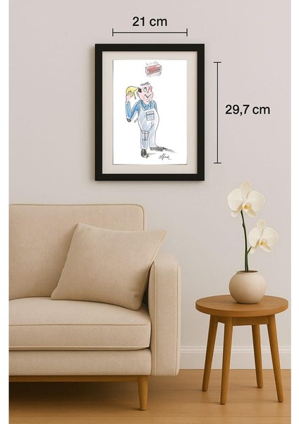 Winfried Besslich 29X21CM Orijinal Karikatür Tablo fiyatları