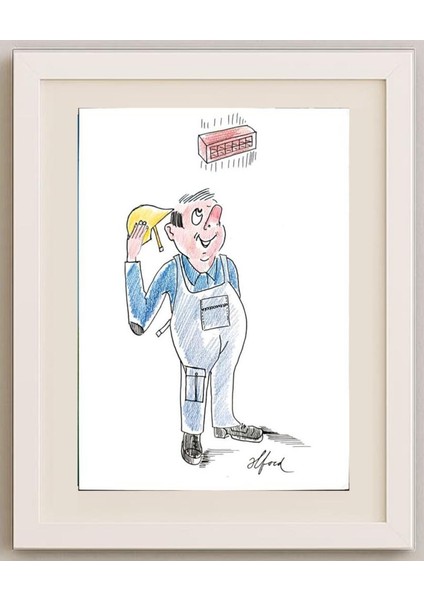 Winfried Besslich 29X21CM Orijinal Karikatür Tablo fırsatları