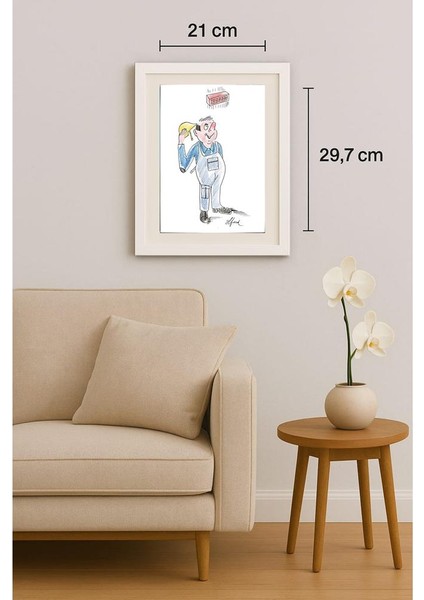 Winfried Besslich 29X21CM Orijinal Karikatür Tablo indirimleri