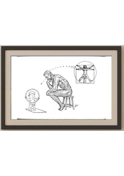 Afonso Carlos Fernandes 29X21CM Orijinal Karikatür Tablo