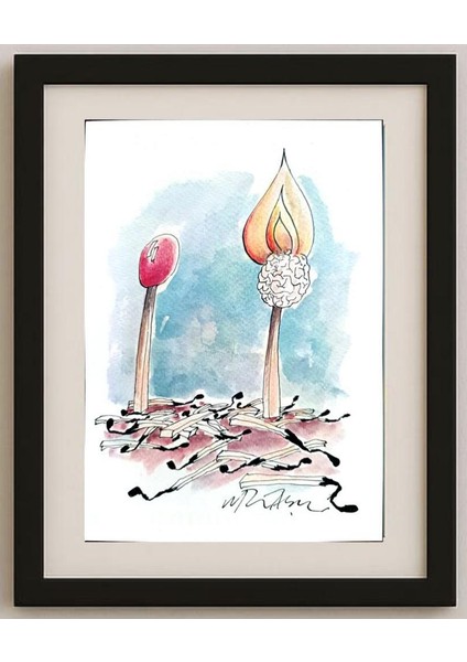 Gheorghita Ghinea Uriasu 21X15CM Orijinal Karikatür Tablo