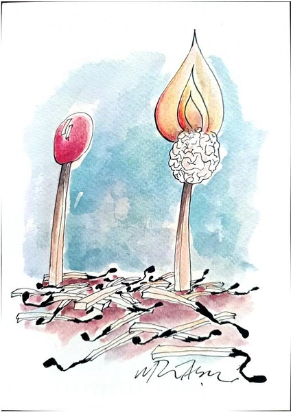 Gheorghita Ghinea Uriasu 21X15CM Orijinal Karikatür Tablo modelleri