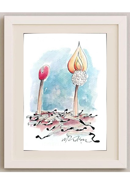 Gheorghita Ghinea Uriasu 21X15CM Orijinal Karikatür Tablo fırsatları