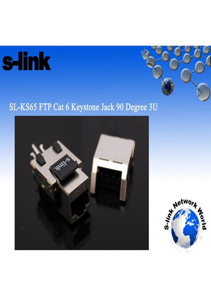S-Lınk SL-KS65 Ftp Cat6 3u 90 Derece Kestone Jack