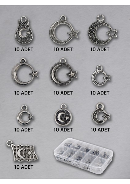 100 Adet Ayyıldız Tesbih Ucu Seti – Doğal Taş | Epoksi Tesbih ve Takı Yapımı Için Şık ve Dayanıklı