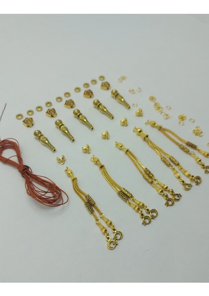 Gold Kaplama 5 Li Tesbih Püskül Seti modelleri