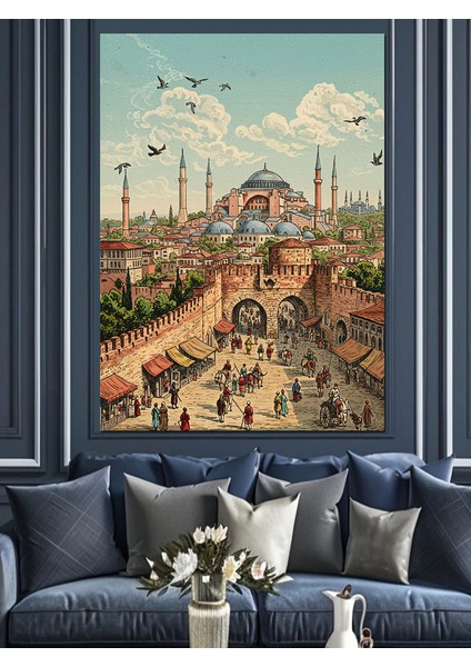 Kalabalık Ayasofya Camii Istanbul Dekoratif Kanvas - Mdf Ahşap Tablo modelleri