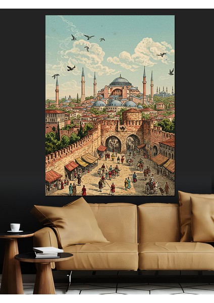 Kalabalık Ayasofya Camii Istanbul Dekoratif Kanvas - Mdf Ahşap Tablo indirimleri