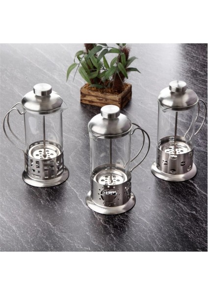 Çelik Kulplu Cam French Press - 350 ml