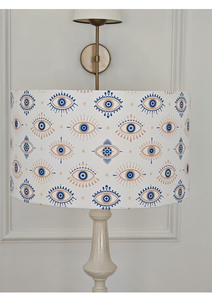 Nazar Desen Bej Metal Ayak Lambader modelleri