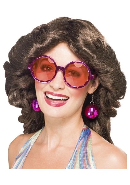 Disko Toplu Küpeli Parti Gözlüğü Pembe Renk fiyatları